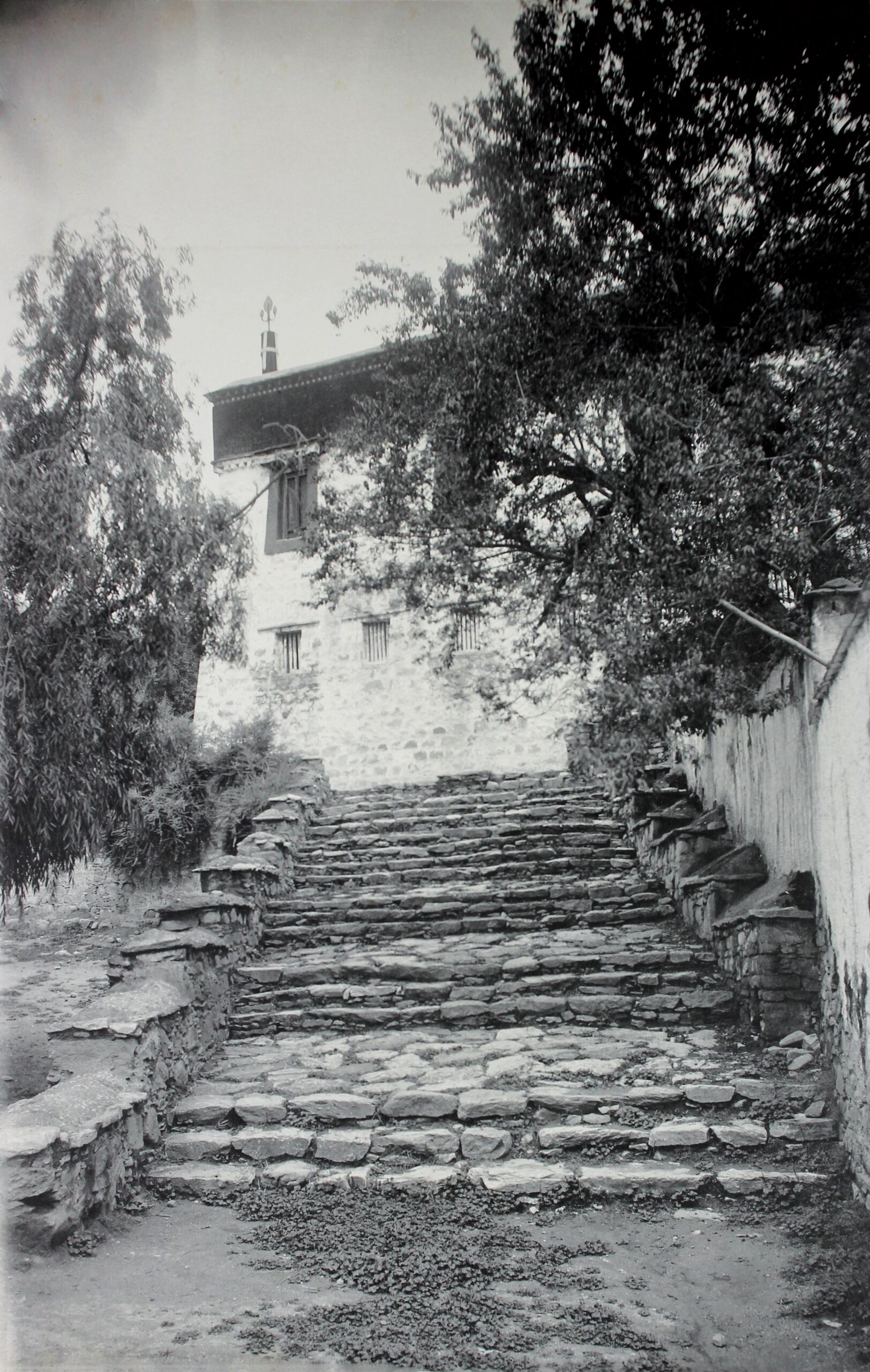 3 images of Nechung Monastery - shown side by side.